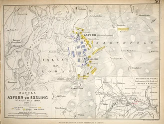 Map of the Battle of Aspern or Essling